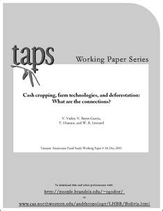 Cash cropping, farm technologies, and deforestation: What are the ...