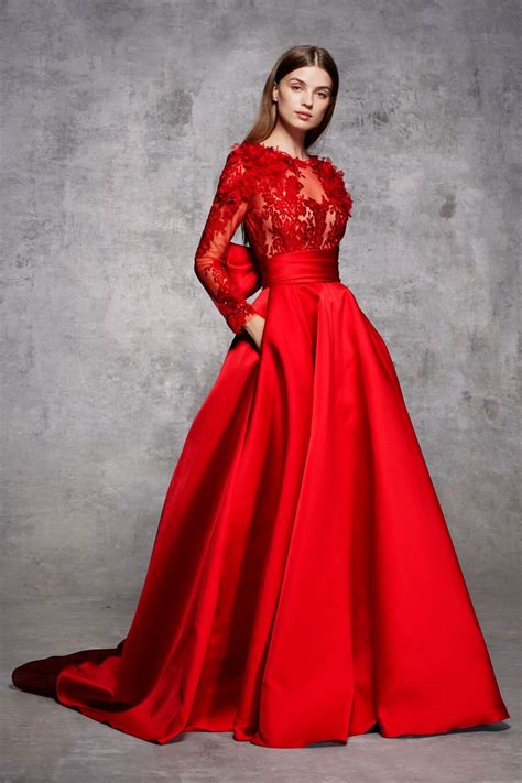 High neck long sleeve corded lace and duchess satin soft A-line ...