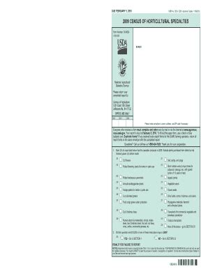 2009 Census of Horticultural Specialties Form 09-A624 - Blank Fillable ...