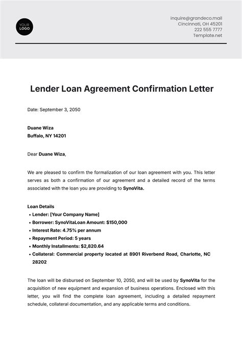 Free Loan Letter Templates, Editable and Printable