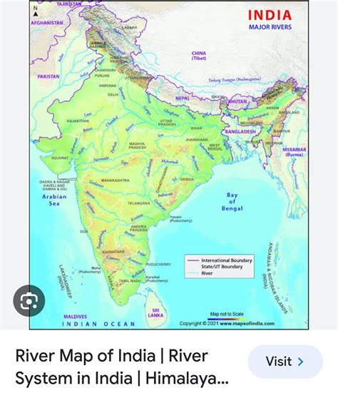 Hoion a physical map of India , Identify and label any 3 major rivers ...
