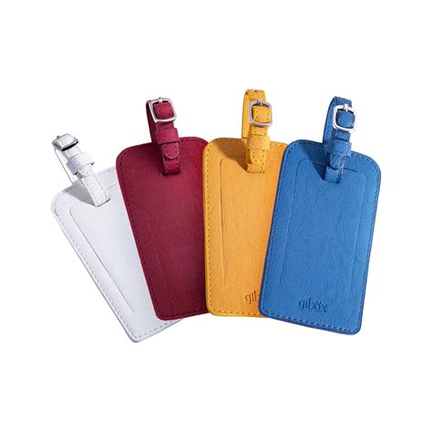 GIBOX Luggage Tags Set of 4 | Travel Tag in Blue, Red, Yellow and White ...