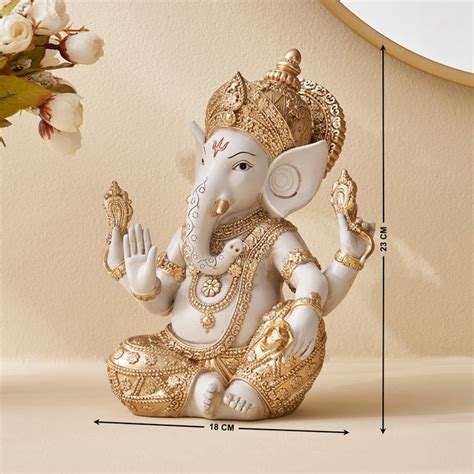 Buy Corsica Polyresin Sitting Ganesha Figurine from Corsica by Home ...