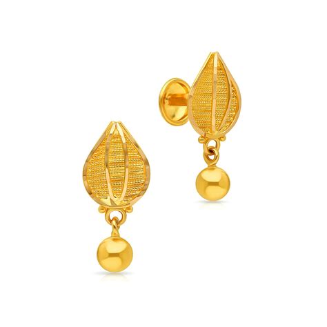 Buy Malabar Gold & Diamonds 22kt Gold Earrings for Women | 22k Gold ...