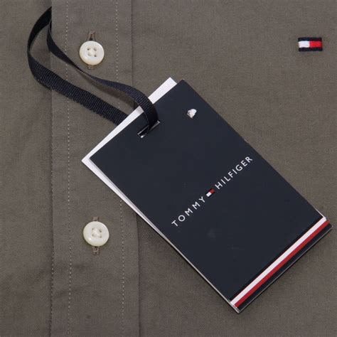 1996AC camicia uomo TOMMY HILFIGER STRETCH army green shirt men