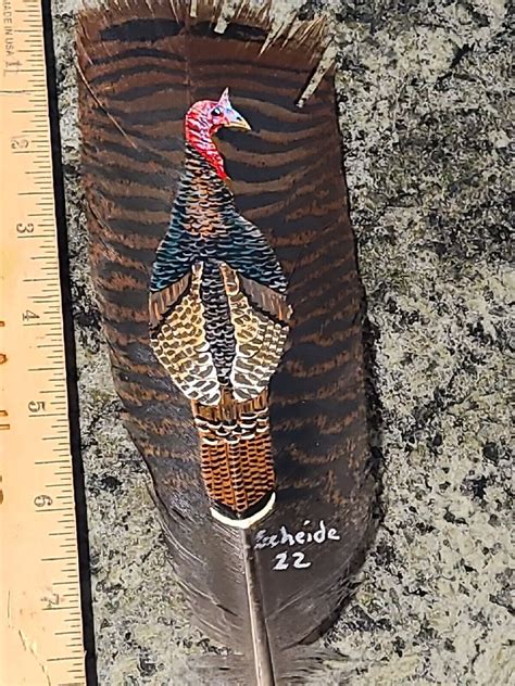 Hand Painted Wild Turkey Feather Deer Elk Moose Folk Art | eBay ...