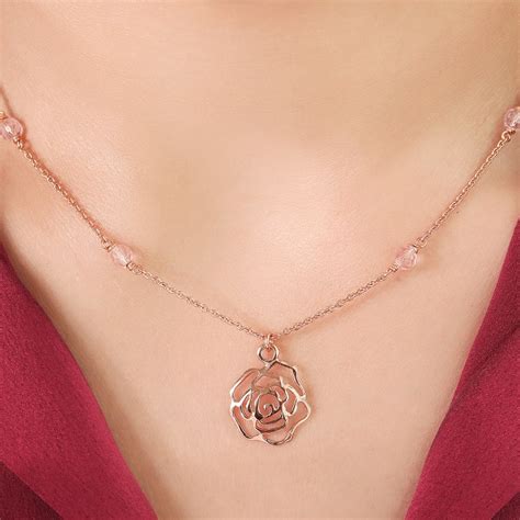 Buy Rose Gold Blossom Rose Gold Plated Women's Necklace Online – Zavya