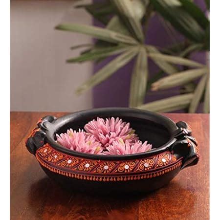 Shabana Art Potteries Handmade Earthenware Painted Decorative Flower ...