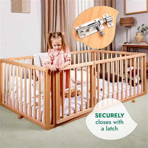 Montessori Floor Bed Frame for Toddlers with Fence