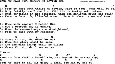 Top 500 Hymn: Face To Face With Christ My Savior - lyrics, chords and PDF