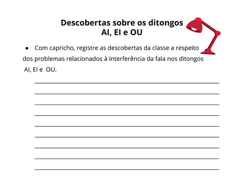 Plano de aula - 4º ano - Ditongos - ai, ei, ou