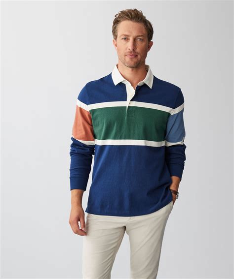 Multi Stripe Rugby Jumper - Navy - x-sweats - GAZMAN