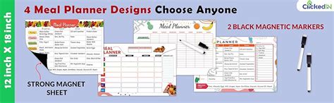 CLICKEDIN Smart Magnetic Weekly Meal Planner for Whole Week, Covers All ...