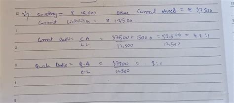 2 Calculate (a) Current Ratio (b) Liquid ratio, from the following ...