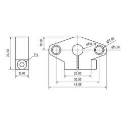 SHF10 10mm Aluminum Shaft Holder Motorobit - Motorobit.com