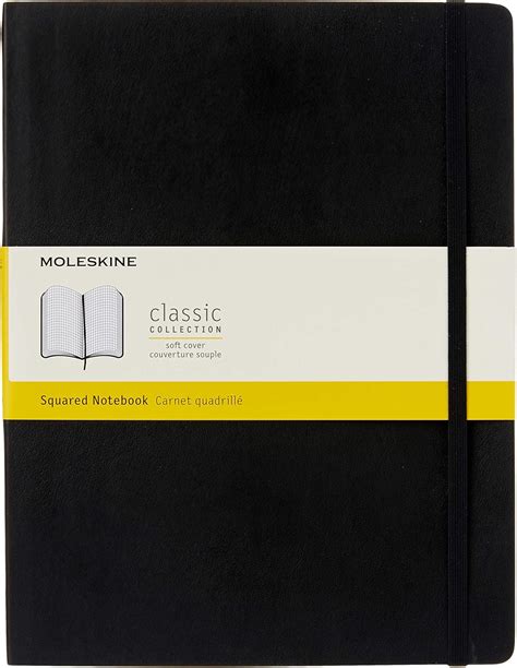 Moleskine Classic Squared Paper Notebook, Soft Cover and Elastic ...