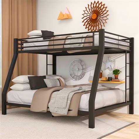 Amazon.com: ZMIZAKOY Metal Full XL Over Queen Bunk Bed for Adults ...