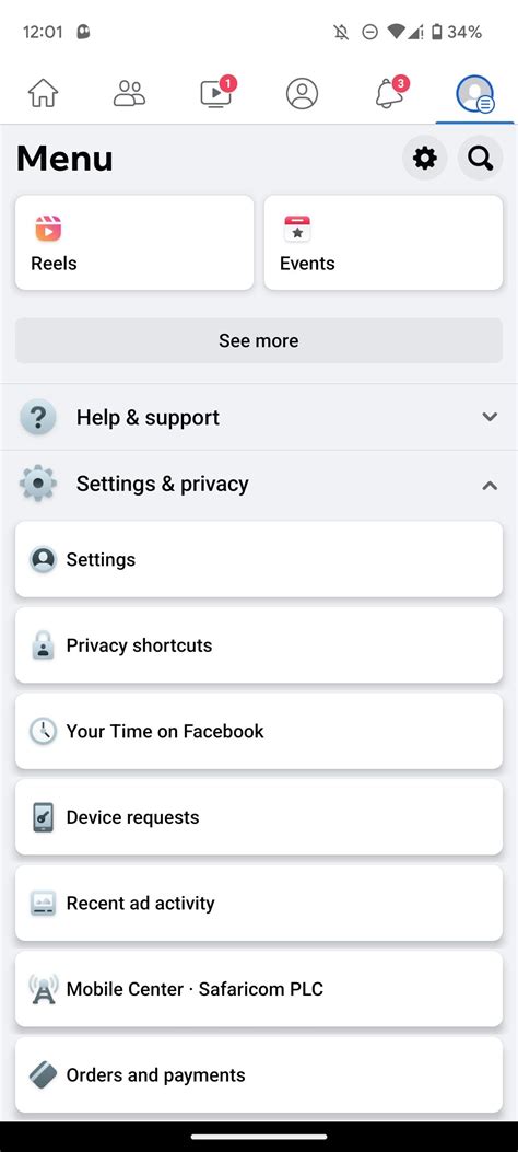 Image result for iPhone Facebook Menu Notifications