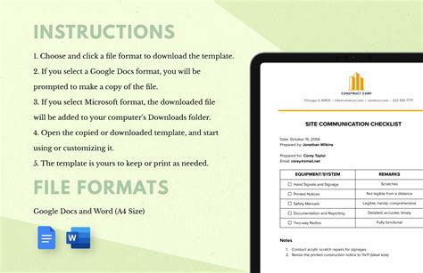Communication Checklist Template 的图像结果