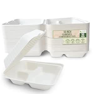 Buy Verde Planet Clamshell Take Out Containers - Eco-Friendly Bagasse ...