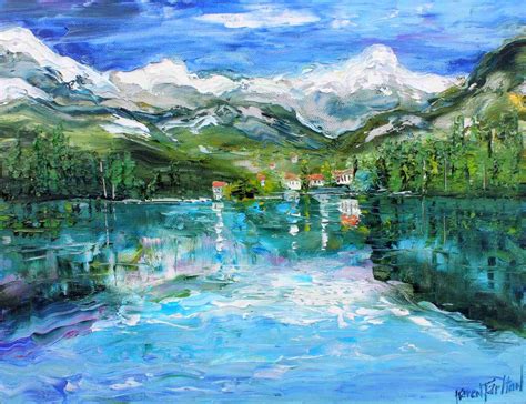 Fine art Print from image of oil painting Italy village - print by Karen Tarlton