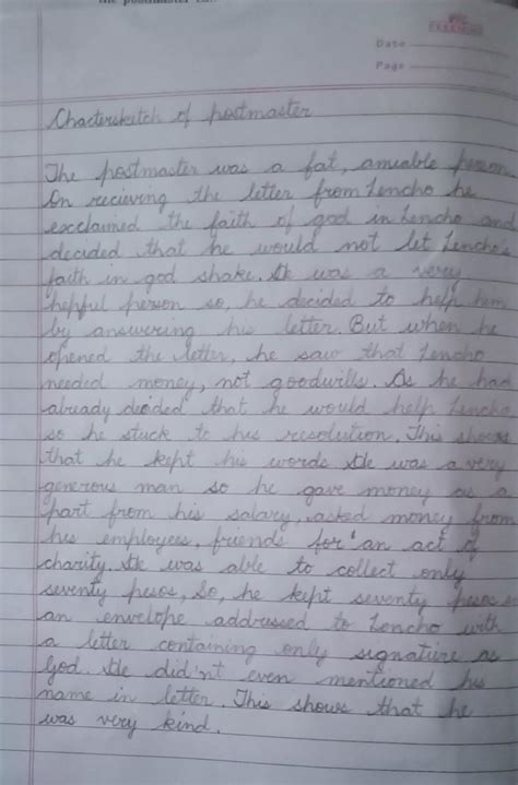 character sketch of postmaster in story a letter to god headings ...