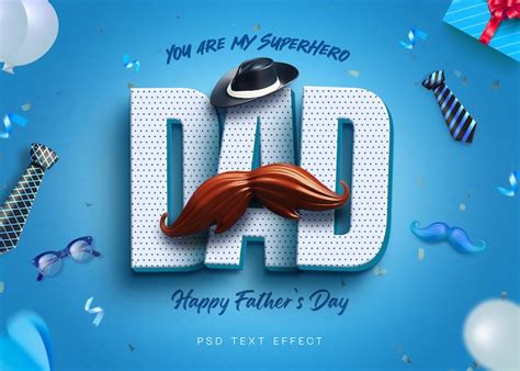 Happy fathers day social media banner with editable text effect | Free PSD
