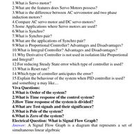Control System lab viva - Question Answer, Engineering, Semester ...
