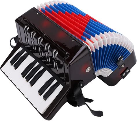 Amazon.com: Mini Accordion 17 Key Piano Accordion 8 Bass with Straps ...