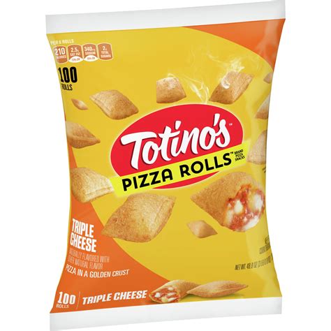 Totino's Pizza Rolls, Triple Cheese, 100 Rolls, 48.8 oz Bag