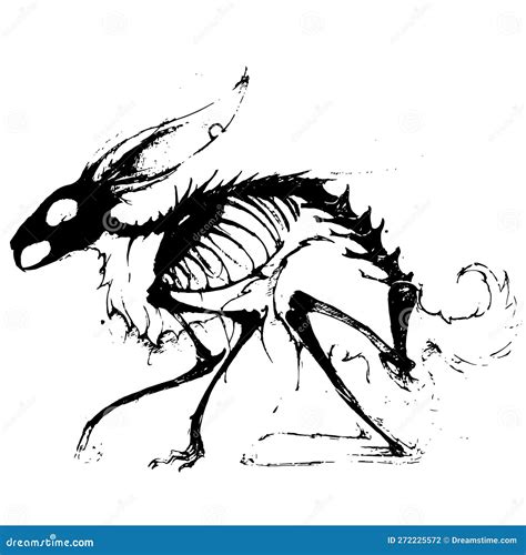 Illustration of a Rabbit Skeletal System on a White Background. Stock ...