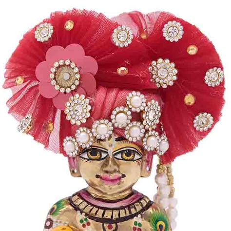 Buy Stone Decorated Red Mukut For Laddu Gopal Ji at best price ...