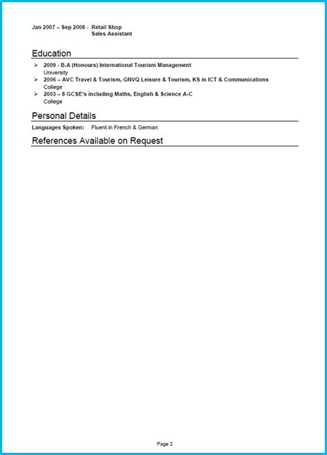 Image result for Good CV Example