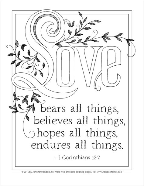 Love Bears All Things Coloring Page - Flanders Family Home Life