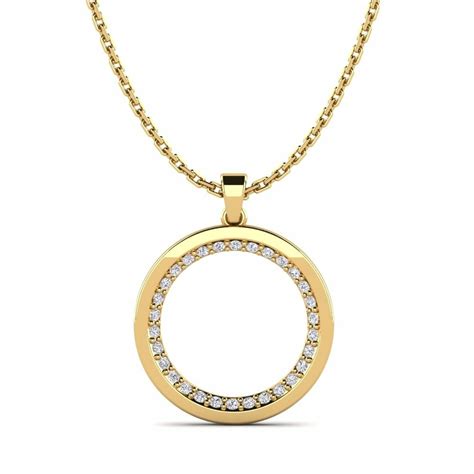 Order Women's Pendant Syndrome in Round cut 0.18 Carat 14ct Yellow Gold ...