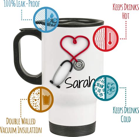StirCrazyGifts Personalized Stethoscope Travel Mug 14oz, Nurse India | Ubuy