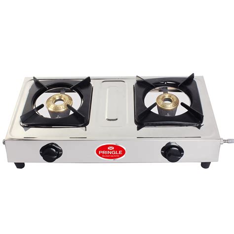 Pringle 2 Burner Gas Stove, Stainless Steel Body, Manual Ignition, 2 B