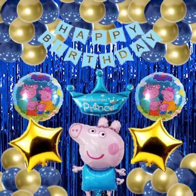 PARTY BREEZE™ peppa pig blue birthday theme decoration combo set 39 pcs ...