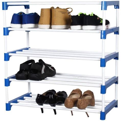 Novatic Heavy Duty Metal, Plastic Foldable Shoe Stand (5 Shelves ...