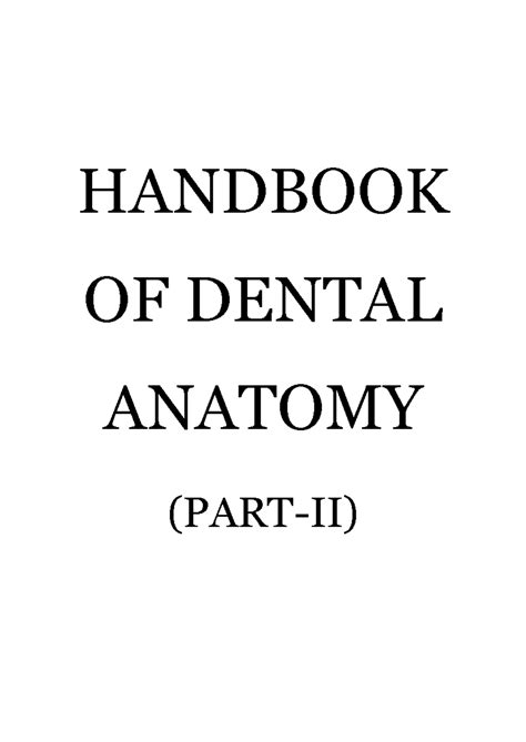 Dental Anatomy Handbook: Premolars (Part II) - Maxillary & Mandibular ...