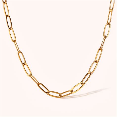 Paper Clip Chain - 18K Gold Plated Online at best price