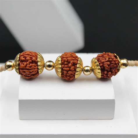 Tulsi Mala with Natural Three Beads (Panchmukhi) Mukhi Rudraksha Chain ...