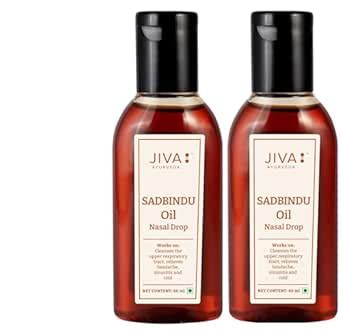 Jiva Sadbindu Oil 60ml | 100% Ayurvedic Nasal Drop | Nourishes Eyes ...
