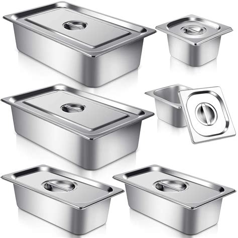 Amazon.com: LOYIM 6 Pack Stainless Steel Hotel Pans 1/1, 1/3, 1/6 Size ...