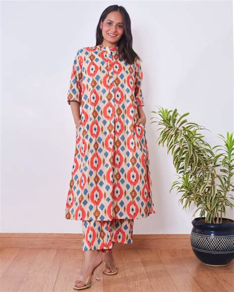 Joy Cotton Ikat Kurta Set – sivakaindia
