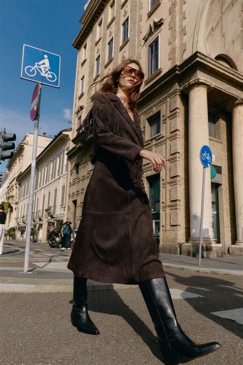 FAUX SUEDE MIDI SKIRT - Chocolate brown | ZARA India