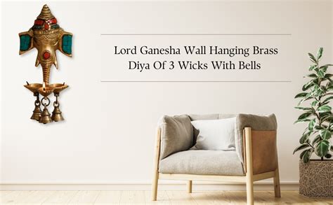 Buy eCraftIndia Golden & Colorful Stone Work Handcrafted Lord Ganesha ...