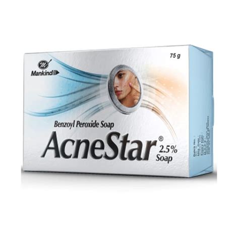 Mankind AcneStar Soap Benzoyl Peroxide Soap Bar 75 gm