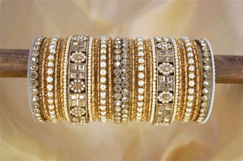 Traditional & Classic Fancy Bangle Set, Gold