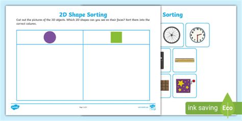 2D Shape Sorting Activity - 2D Shape Sorting Activity